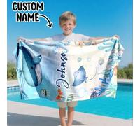 Shein Toalla de playa personalizada para niños, regalo de cumpleaños perfecto para el verano, adecuada para diversas ocasiones de verano. Toalla de playa y