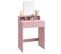 Shein Tocador, Mesa de Maquillaje con Espejo Grande, Gabinete con 2 Cajones y 3 Compartimentos, Estilo Moderno, Rosa Jalea, Regalo de Navidad