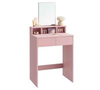 Shein Tocador, Mesa de Maquillaje con Espejo Grande, Gabinete con 2 Cajones y 3 Compartimentos, Estilo Moderno, Rosa Jalea, Regalo de Navidad