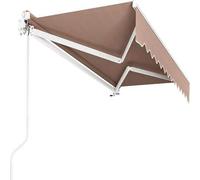 Shein Toldo articulado, toldo de brazo articulado manual, incluye soporte de pared, manivela, aluminio/poliéster hidrófugo, para terraza o balcón exterior.