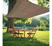 Shein Toldo de sombra para patio exterior, toldo con visera, pantalla de privacidad para balcón, protección UV del 90%, tela de sombra, cortina de sol marró
