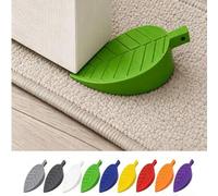 Shein Tope de puerta con forma de hoja linda, cuña de puerta de goma antideslizante de alta resistencia, bloque de tope de puerta decorativo para el piso, a
