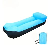 Shein Tumbona inflable portátil con almohada - Multifuncional, portátil, impermeable, plegable, sofá antifugas, adecuado para el patio trasero, ocio, viajes