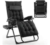 Shein Tumbona, tumbona de jardín, tumbona plegable, capacidad de carga 160 kg, cojín de asiento extraíble, respaldo ajustable, almohada para el cuello y por
