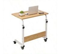 Shein Un escritorio elevable de doble propósito cama-sofá móvil con ruedas, con un tablero de patrón de bambú que es estable y duradero, equipado con ruedas