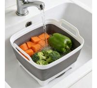 Shein Un lavabo plegable de 8 litros o escurridor plegable con desagüe, un lavabo de plástico con forma de cubo adecuado para acampar, lavarse las manos, la