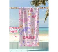 Shein Una toalla de playa personalizada para niños, un regalo de cumpleaños perfecto para el verano, adecuado para todo tipo de ocasiones de verano. Persona