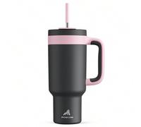 Shein Vaso aislado con asa de 40 onzas, tapa con pajita/bebida de 2 en 1, a prueba de fugas, apto para lavavajillas, taza de viaje aislada de acero inoxidab