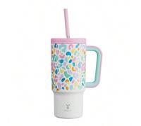Shein Vaso de 24 onzas con asa, taza de viaje aislada al vacío de acero inoxidable con pajita, botella de agua aislada al vacío, vaso aislado, botella reuti