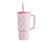Shein Vaso de 24 onzas con asa, taza de viaje aislada al vacío de acero inoxidable con pajita, botella de agua aislada al vacío, taza aislada, botella reuti