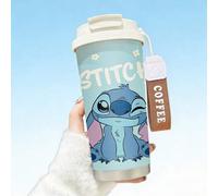 Shein Vaso de viaje aislado con diseño de Stitch de Disney guiñando el ojo - Taza de viaje portátil de acero inoxidable con correa para la muñeca, de acero