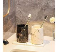 Shein Vaso para cepillo de dientes - 1 pieza Vaso de enjuague bucal de cerámica con textura de mármol estilo nórdico. Vaso de enjuague bucal para baño y hog