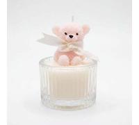 Shein Vela aromática de cera de soja sin humo con oso lindo en frasco de vidrio y cinta, regalo perfecto para mujeres, adecuada para fiesta, boda, decoració