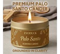Shein Vela aromática de Palo Santo de 3 oz, vela premium de Palo Santo para limpieza y aumento de energía, adecuada para meditación, yoga, cera de soja natu