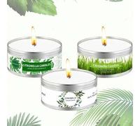 Shein Vela de citronela para exteriores, set de velas de citronela de 18 horas, velas de cera de soja natural, velas de citronela de 3 onzas para jardín, pa