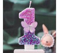 Shein Vela digital de mariposa púrpura degradada, diosa de pastel, decoración creativa de princesa femenina para mesa de postres de cumpleaños, tarjeta, dec