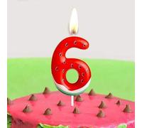 Shein Velas con temática de sandía con números del 0 al 9, para cumpleaños, aniversario, fiesta de primer cumpleaños, decoración de pastel de frutas