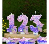 Shein Velas de cumpleaños con dígitos florales de contraste brillante rosa, decoración de pastel, suministros para fiestas, ambiente romántico, velas ceremo