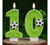 Shein Velas de cumpleaños con números del 0 al 9, velas decorativas de fútbol, suministros para la fiesta del Mundial 2026, adecuadas para fiestas de cumple