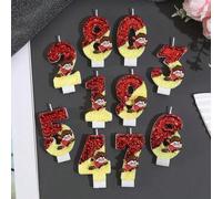 Shein Velas digitales con degradado rojo y amarillo de Harry Potter para decoración de pastel de cumpleaños, ambientación de fiesta, ornamentos de mesa de p