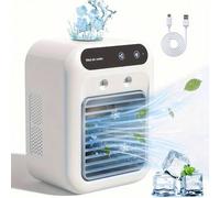 Shein Ventilador de aire acondicionado mini recargable por USB - Dispositivo de enfriamiento portátil de escritorio, con batería de litio de 1800mAh, modo d