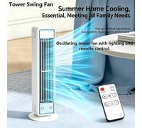 Shein Ventilador de escritorio, ventilador de torre, ventilador de pared, ventilador de enfriamiento, ventilador oscilante portátil con luz y control remoto