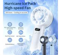 Shein Ventilador de Hielo Dual Portátil con Batería de 5200mAh - Ajuste de Velocidad de Viento de 100 a Alta Velocidad, Adecuado para Camping al Aire Libre