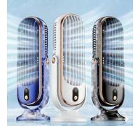 Shein Ventilador de mesa portátil de moda con batería grande y motor dual, nuevo modelo 2026, pequeño aire acondicionado para el hogar, ventilador de 5 velo