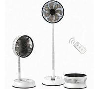 Shein Ventilador oscilante plegable y telescópico de 5400mAh, recargable por USB, altura ajustable para piso/escritorio, ventilador portátil y silencioso pa