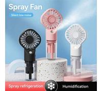 Shein Ventilador portátil con humidificador de niebla, mini ventilador de mano recargable por USB con pulverización de agua, ventilador de escritorio con ba