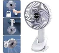Shein Ventilador portátil de 3 velocidades con clip, ventilador inalámbrico de mano y de escritorio, recargable por USB 800mAh, ventilador de circulación co