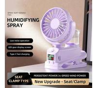 Shein Ventilador portátil de alta calidad con nebulizador de 800mAh, ventilador de clip y de escritorio 2 en 1, 4 velocidades de viento, humidificador de gr