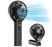 Shein Ventilador portátil de mano, 6 velocidades de viento, pantalla LED, ventilador personal mini de viaje, ventilador plegable sin aspas USB
