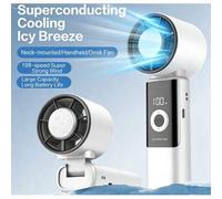 Shein Ventilador portátil de mano con batería de 3600mAh y refrigeración por hielo, ajuste continuo de 199 velocidades. Ventilador de mano multifunción 3 en