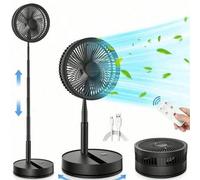 Shein Ventilador portátil plegable y oscilante de pedestal, 9 pulgadas, 7200 mAh, recargable por USB C, pequeño ventilador de mesa con control remoto, silen