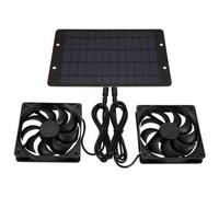 Shein Ventilador solar dual de 10W/12V, adecuado para pequeños gallineros, invernaderos, cobertizos pequeños, casas de mascotas, conductos de extracción de
