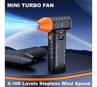 Shein Ventilador turbo de alta velocidad y potente con botón turbo - Mini quitanieves recargable con batería de litio portátil, ideal para camping, activida