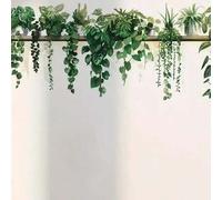 Shein Vinilos decorativos de plantas verdes con estilo bohemio-chic - Pegatinas autoadhesivas impermeables para decoración de sala de estar y dormitorio, pe
