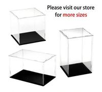Shein Vitrina acrílica con base negra - Gabinete de exhibición transparente a prueba de polvo adecuado para coleccionables, figuras de acción, modelos y jug