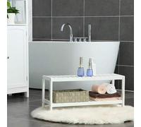 Shein Zapatero de Entrada, 2 Niveles, Estante para Zapatos de Madera de Bambú, Delgado, para Salón Pasillo Dormitorio Baño, 26 x 70 x 33 cm, Blanco