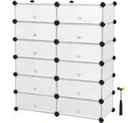 Shein Zapatero Modular, Zapatero Cubos, EstanterÍa Modular para Bricolaje de 12 Ranuras, 40 x 30 x 17 cm por cada Ranura, Armario de Alambre Metálico, Blanc
