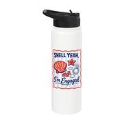 Shell Yeah I'm Engaged Getting Married Bride Stainless Steel Insulated Water Bottle