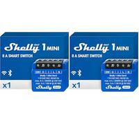 Shelly 1 Mini Gen3, Relé Interruptor Inalámbrico con contactos secos, Wi-Fi y Bluetooth, 1 Canal - 8A, Control remoto de luces, Alexa y Google Home, app iOS Android, No requiere hub (Paquete de 2)