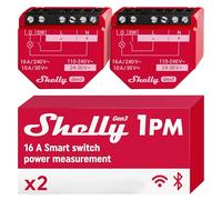 Shelly 1PM Gen3 x2 WiFi Relay Switch with Current Measurement - 16 A | Light Control | Alexa Google Home, Matter Compatible | iOS Android App | No Hub Required