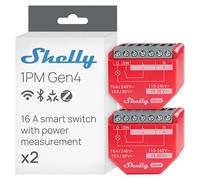 Shelly 1PM Gen4 - Módulo interruptor inalámbrico Matter, Zigbee y Wi-Fi, 1 canal 16A, Con medición de consumo de energía, Relé de luz, Control por app y voz Alexa, Google, Apple HomeKit - 2 Piezas