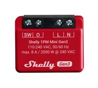 Shelly 1PM Mini Gen3 Módulo interruptor para automação WiFi com medição de energia