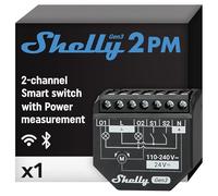 Shelly 2PM Gen3 - Relé Interruptor de Persiana Inalámbrico, 2 Canales - 16 A, Wi-Fi y Bluetooth, Con Medidor de Potencia, Control de Aplicación iOS y Android, Alexa, Google Home, compatible con KNXnet