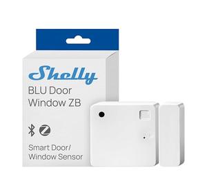 Shelly BLU Door/Window ZB Blanco - Sensor Puertas y Ventanas Zigbee y Bluetooth, Detector inalámbrico Apertura/Cierre, Sensor de luz, Batería de 2 años y Control por aplicación
