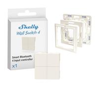 Shelly BLU Wall Switch 4 + Shelly Wall Switch Adapter Bundle -Interruptor de pared Bluetooth y Placa Adaptador Gira-Merten, Controlador inalámbrico dispositivos inteligentes, app iOS Android