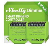 Shelly Dimmer Gen3 - Dimmer Inteligente WiFi Empotrable, LED & Halógenos hasta 200 W, Sin Cable Neutro, Domótica, Programación Inteligente, Home Assistant, Alexa & Google Home, Sin Hub (2 Unidades)